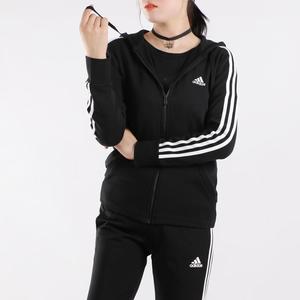 adidas阿迪达斯女装2018冬运动服夹克针织防风连帽 span class=h>外套