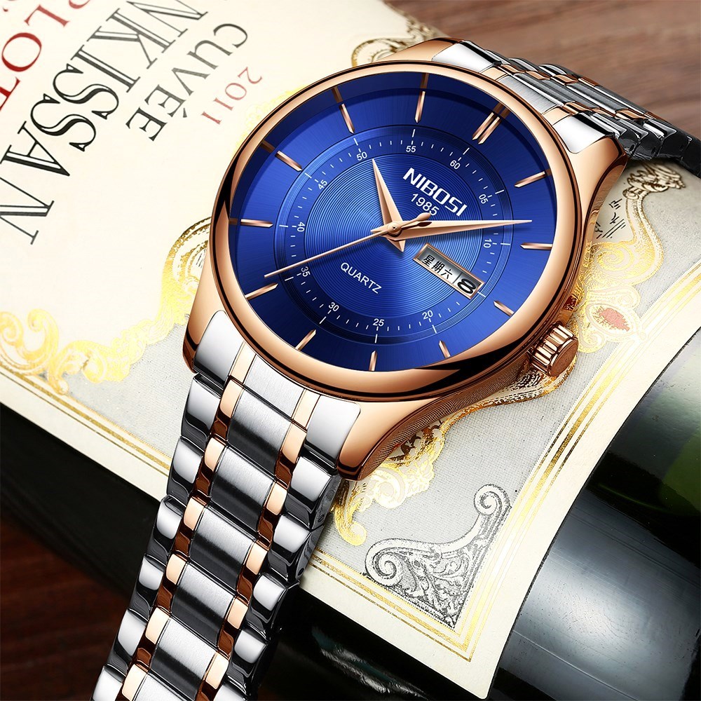 简约金典男士防水腕表时尚休闲男钢带石英表韩版商务学生新款手表