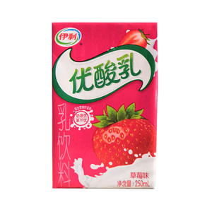 伊利酸奶草莓味优酸乳250ml 饮料 学生早餐奶 酸酸甜甜牛奶