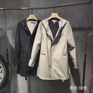 春季韩版修身中长款风衣男青年薄款时尚潮流休闲连帽外套原创男装风衣