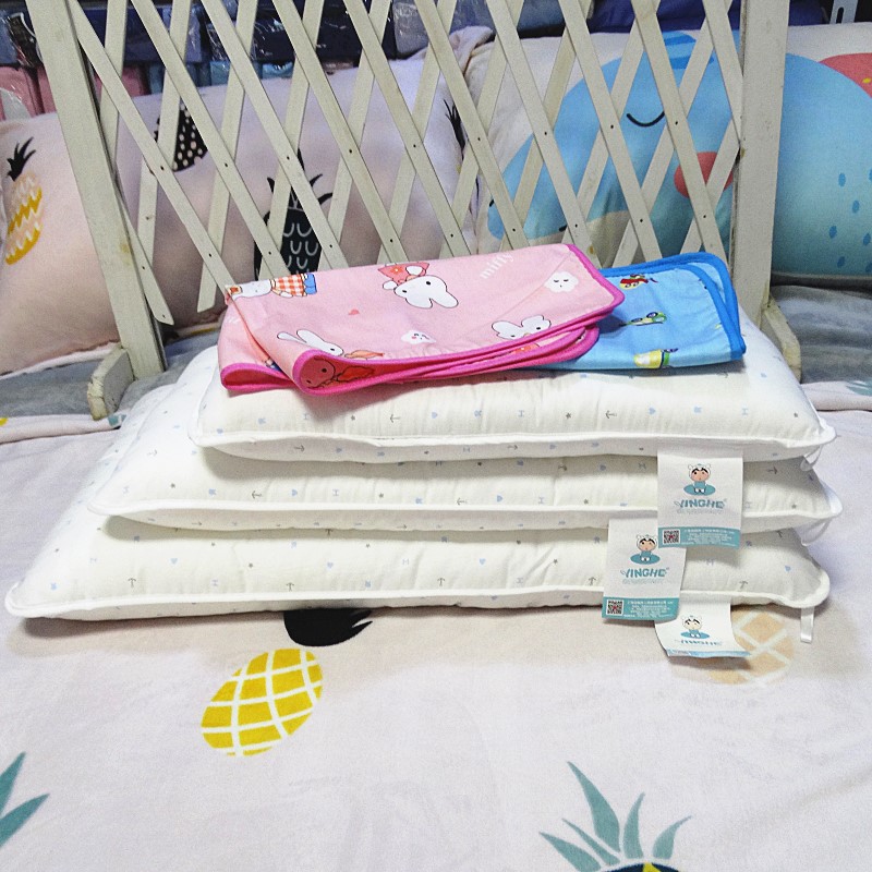 迎鹤儿童保健枕幼儿园助眠枕护颈枕芯全棉枕头送枕套儿童枕头加长