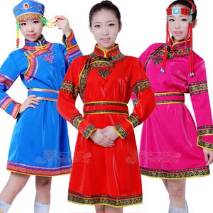class=h>女 /span>士蒙古袍蒙餐服务员工服蒙古族 span class=h>演出 