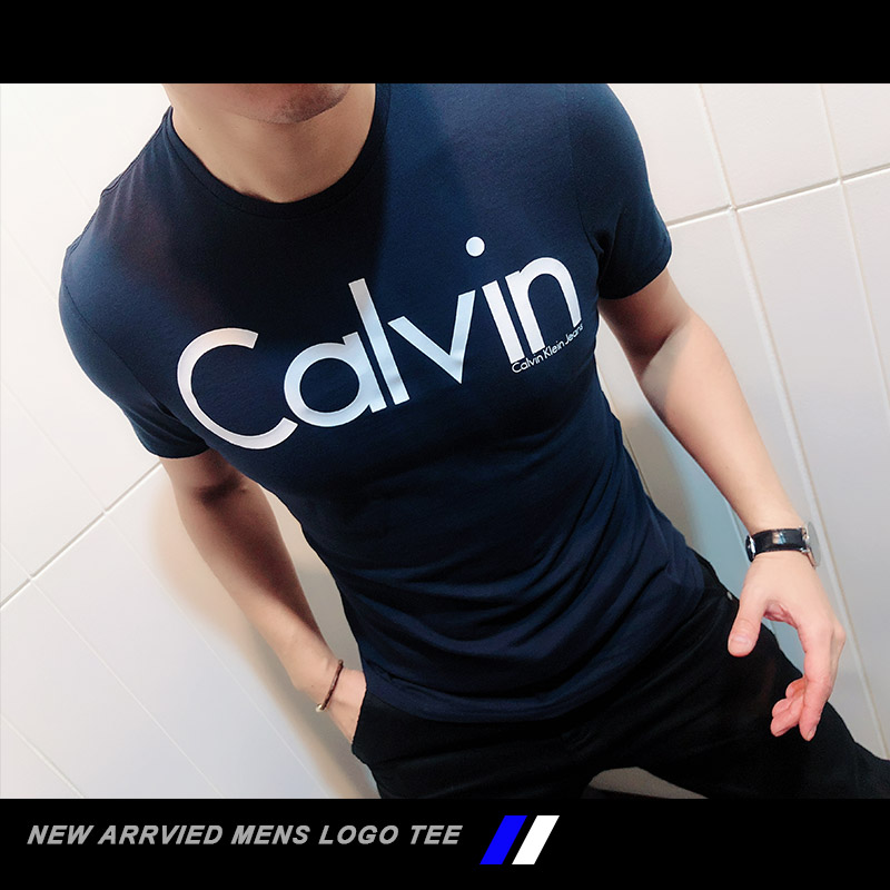 Calvin Klein Jeans男士CK圆领短袖T恤 修身V领清凉柔顺 CM3-1