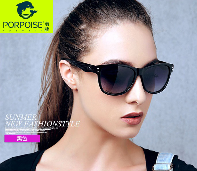 正品海豚太阳镜新款时尚女复古偏光镜大框驾驶太阳眼镜潮墨镜3103