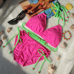 class=h></p></a>撞色 /span>带可拆卸胸垫无钢托系带 span class=h>比基尼