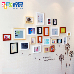 梓晨 宜家时尚 实木照片墙 相框墙 相片墙组合创意HD-1193送3模板