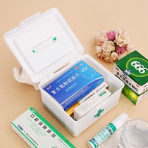 日本进口把手提迷你小药箱家用便携手提急救药品收纳盒小号储物盒