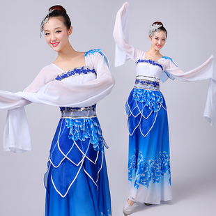 青花瓷舞蹈演出服成人女惊鸿水袖鸿舞表演服