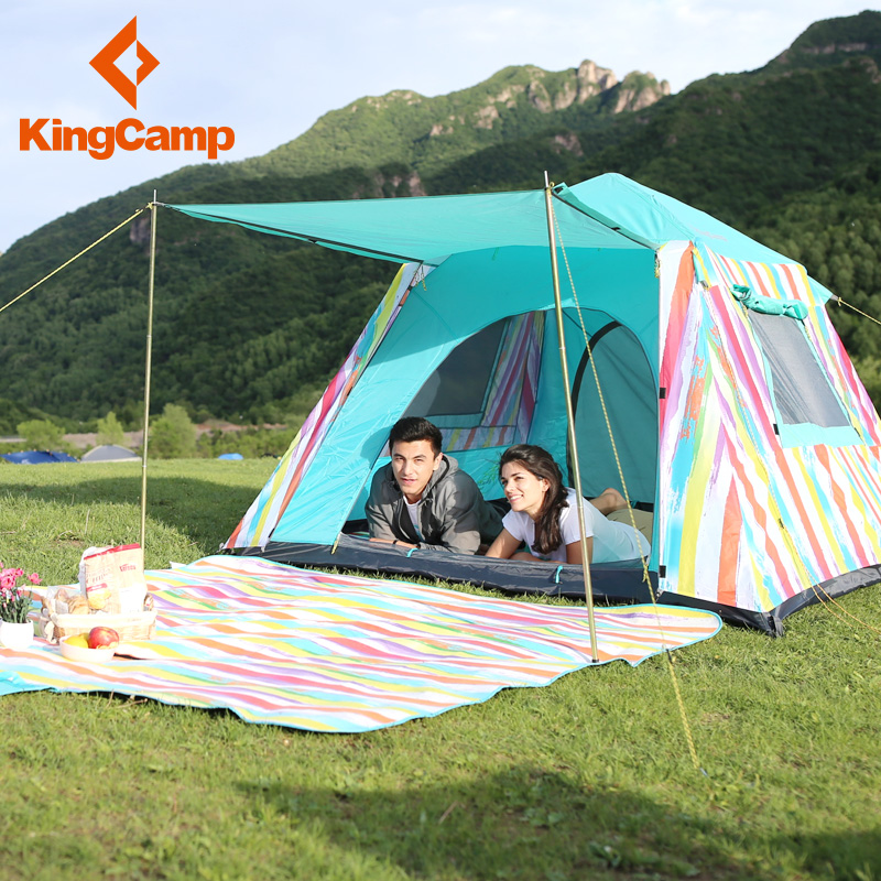 KingCamp户外帐篷野外露营野营3-4人全自动家庭2人沙滩