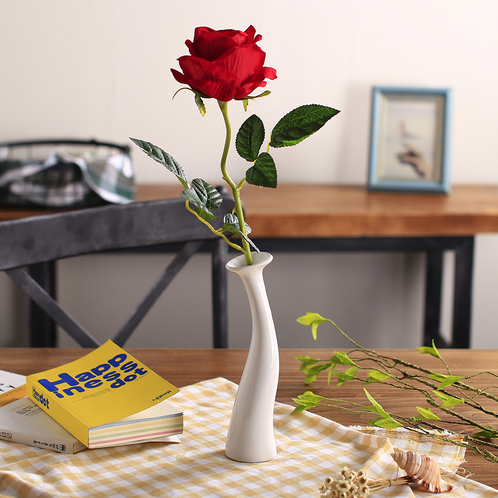 简约时尚迷你欧洲桌面陶瓷花瓶/花插 餐厅玫瑰花单只花瓶七夕礼物