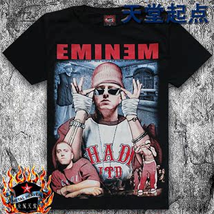 金属摇滚音乐夏装男款短袖体t恤个性说唱阿姆埃米纳姆头像eminem