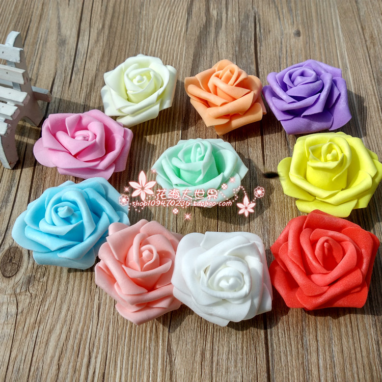 糖盒配件精致玫瑰仿真PE泡沫玫瑰花13瓣花朵花 一朵花朵价格5.5cm