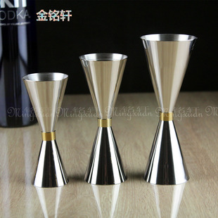 slim日式量酒器 盎司杯 不锈钢量杯金环金圈盎司器