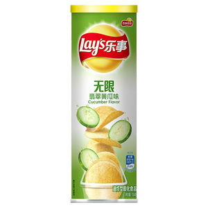 乐事(lays)无限薯片嗞嗞黄瓜味104g桶装休闲膨化零食 8.