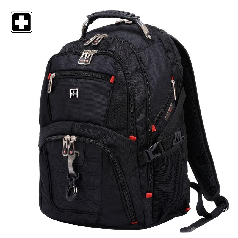 瑞士军刀双肩包男瑞士户外中学生书包休闲男士大容量旅行电脑背包
