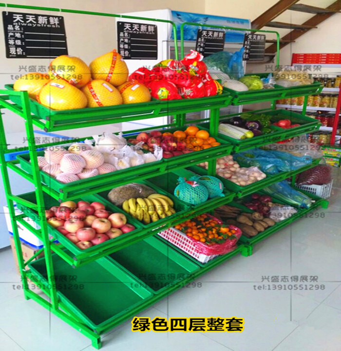 四层加厚蔬菜货架 农产品果蔬架水果货架 超市利店货架包邮