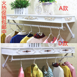 欧式铁艺服装架服装店衣架展示架上墙女装童装货架壁侧挂衣服架子铁艺货架