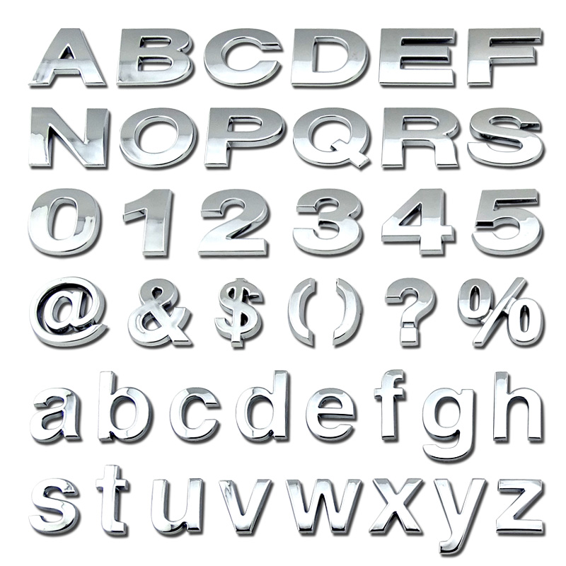 小写字母大写字母diy小写英文字母车标电镀字母立体汽车字母车贴