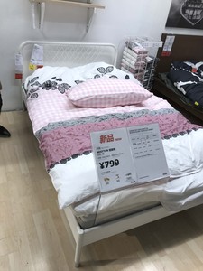 宜家 /span>ikea 奈斯顿 床和床板 span class=h>铁艺床 /span>单人床