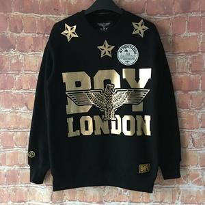 正品 潮牌boy korea london 新款三颗星 金色标志 加绒卫衣男女款