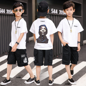 童装男童夏装套装2018新款儿童夏季短袖两件套中大童12潮衣服15岁童装