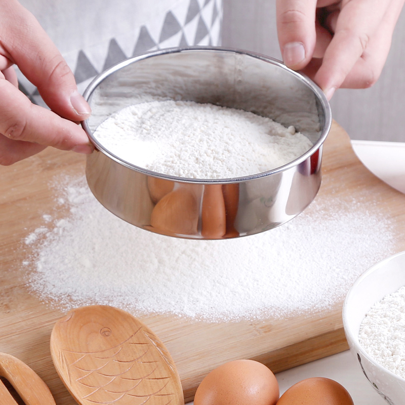 创意不锈钢厨房面粉筛手持过滤网糖粉筛网烘焙工具网面晒细网晒子
