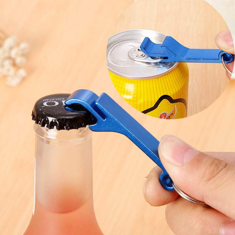 多功能不锈钢啤酒开瓶器创意啤酒起子钥匙扣便携罐头易拉罐启瓶器