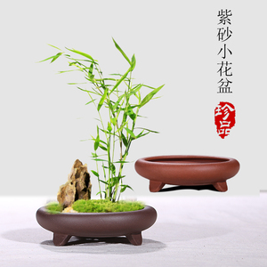 宜兴紫砂 span class=h>花盆 /span>菖蒲苔藓微型 span class=h>盆景 