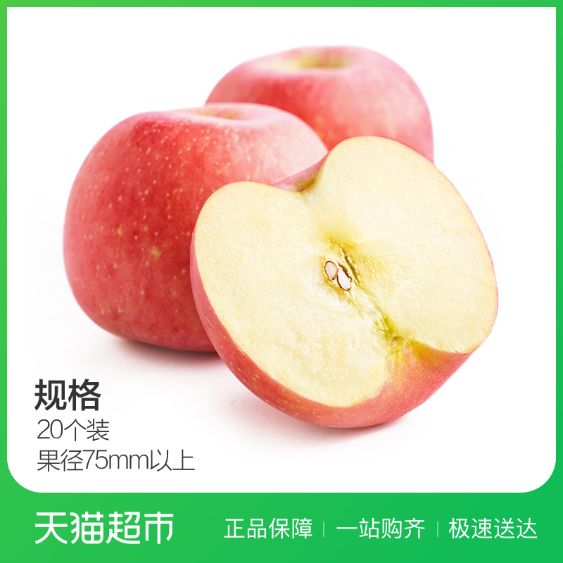 山东烟台红富士苹果20个果径75mm以上 水果新鲜当季
