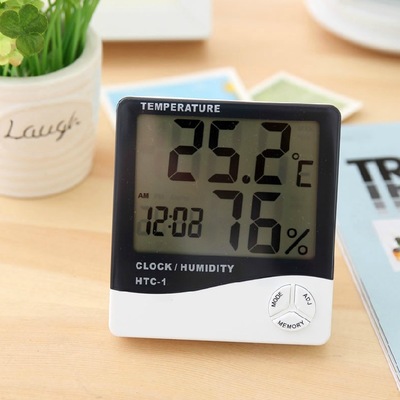 温湿度计家用室内婴儿房高精度电子温度计儿童闹钟HTC-1温湿度计