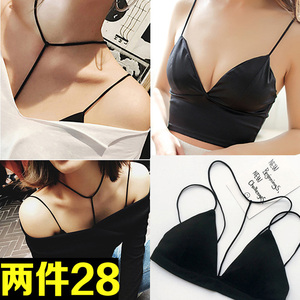 性感百搭吊带背心女 深V打底美背裹胸短款抹胸学生内衣无钢圈文胸裹胸