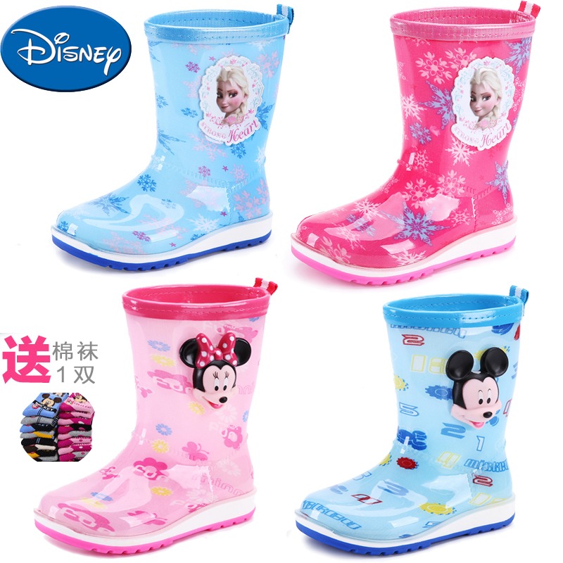 迪士尼儿童雨鞋男童女童水鞋学生雨靴中大童水靴宝宝卡通女孩防滑