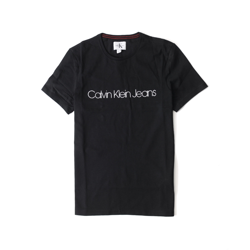 行邮CALVIN KLEIN JEANS/CK 18春夏新款男士黑白Logo短袖T恤