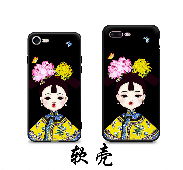 苹果xsmax中国风卡通格格iphoneX 7手机壳苹果8plus胶壳6s壳保护
