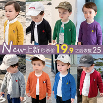 婴儿针织衫外套开衫2019新款秋装春秋潮童装宝宝儿童毛衣上衣洋气