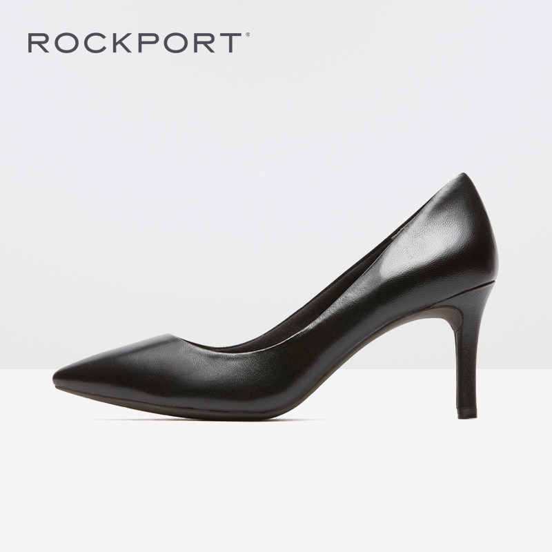 Rockport/乐步女鞋时尚尖头真皮高跟鞋漆皮黑色职业高跟鞋A11800