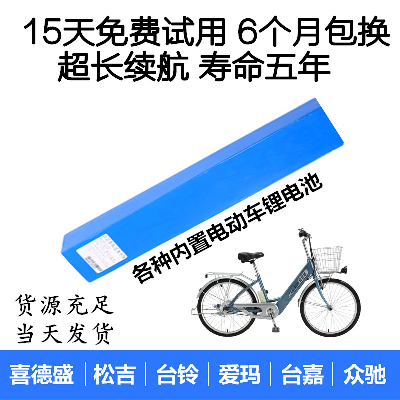 24V36v48v60V滑板车电动车锂电池喜德盛台铃松吉爱玛自行车内置