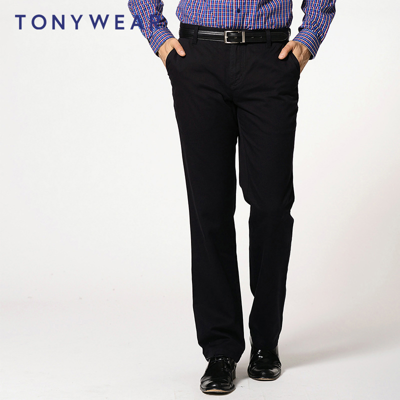 TONY WEAR汤尼威尔秋季男士商务休闲全棉斜纹直筒长裤包邮