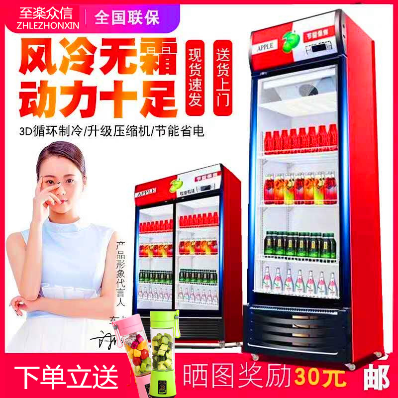 冷藏展示柜饮料保鲜柜单门啤酒冰箱立式三门超市饮品商用双门冷柜