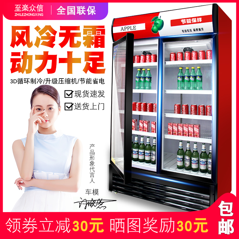 冷藏展示柜饮料柜单门啤酒柜双门冰柜超市保鲜商用冰箱立式展示柜