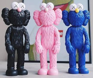 kaws x 曼谷艺术展 bff公仔芝麻街公仔手办模型摆件玩偶潮牌玩具