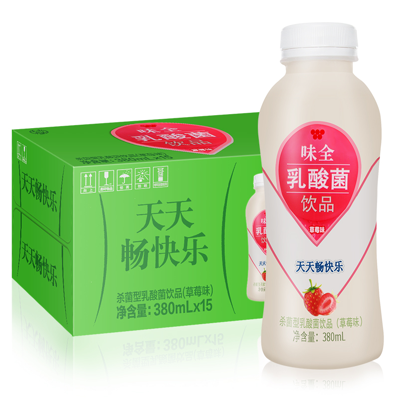 康师傅味全乳酸菌饮品 草莓味380ml*15瓶 江浙沪皖包邮