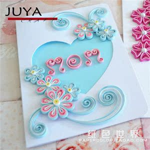 衍纸画贺卡diy手工 span class=h>卡纸 /span>立体制作女生日材料包