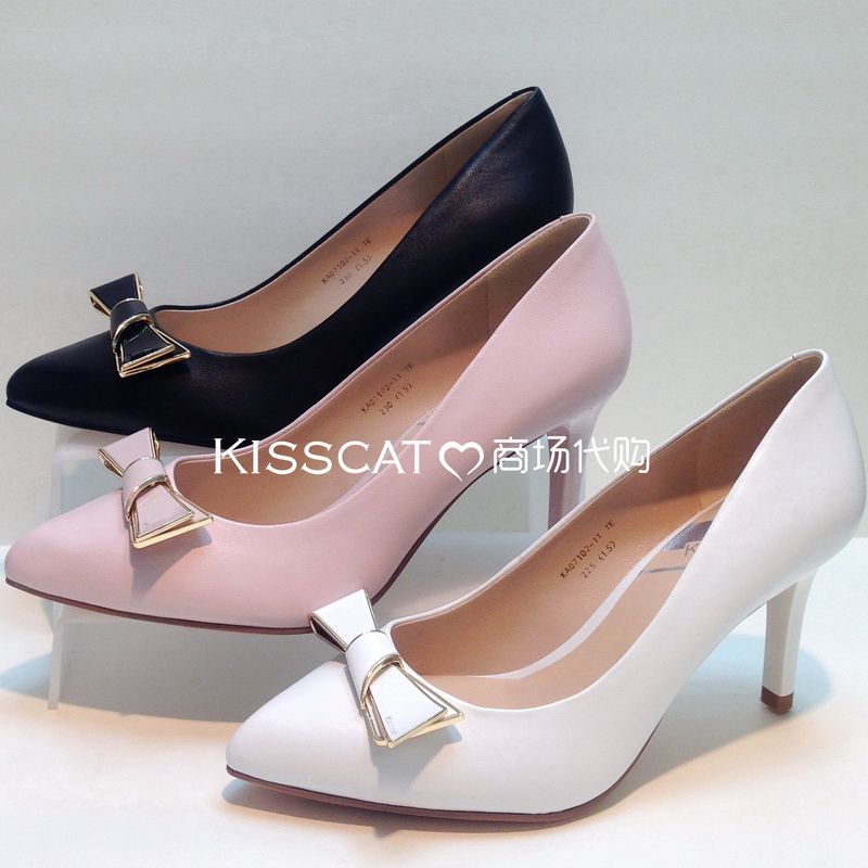 KISSCAT接吻猫2019春款专柜正品高跟尖头女单鞋97102-KA07102-11