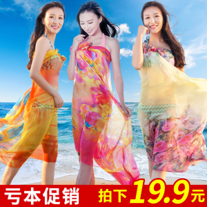 丝巾女夏季防晒围巾超大披肩2018新款沙滩巾薄款海边百搭雪纺纱巾夏季围巾