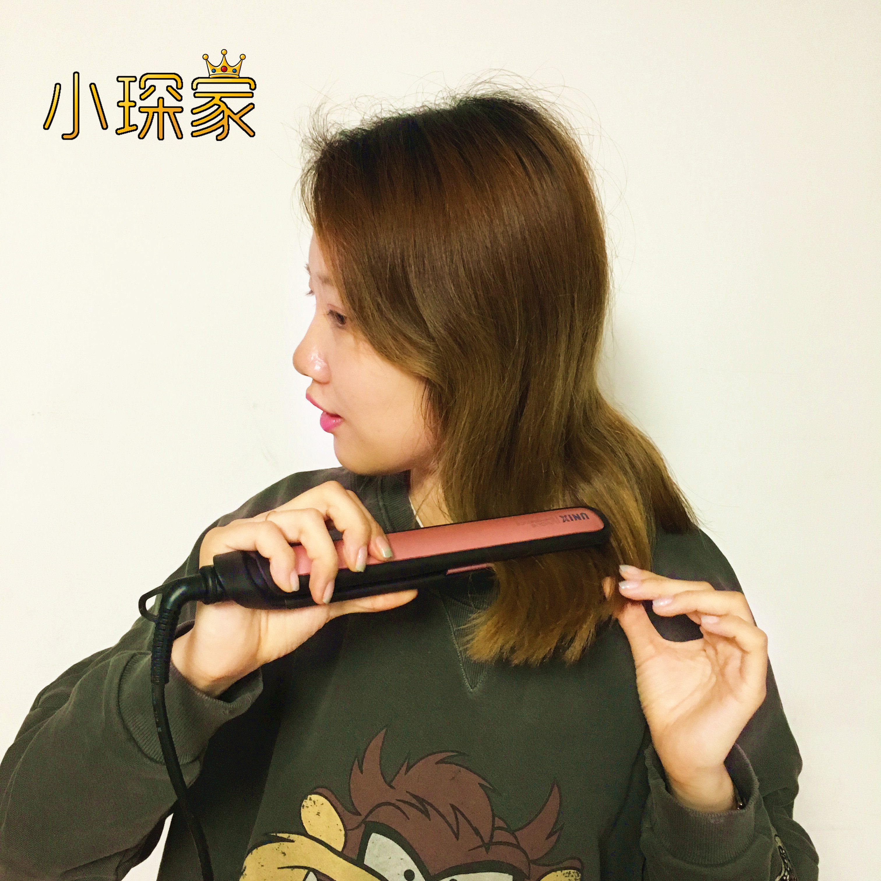 包邮千艺钛金负离子直发器拉直板 直卷两用 头发电夹板卷发器熨板 已