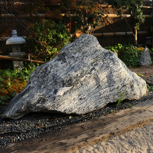 泰山石片石造型景观石日式庭院石头靠山石原石石头摆件 装饰石头