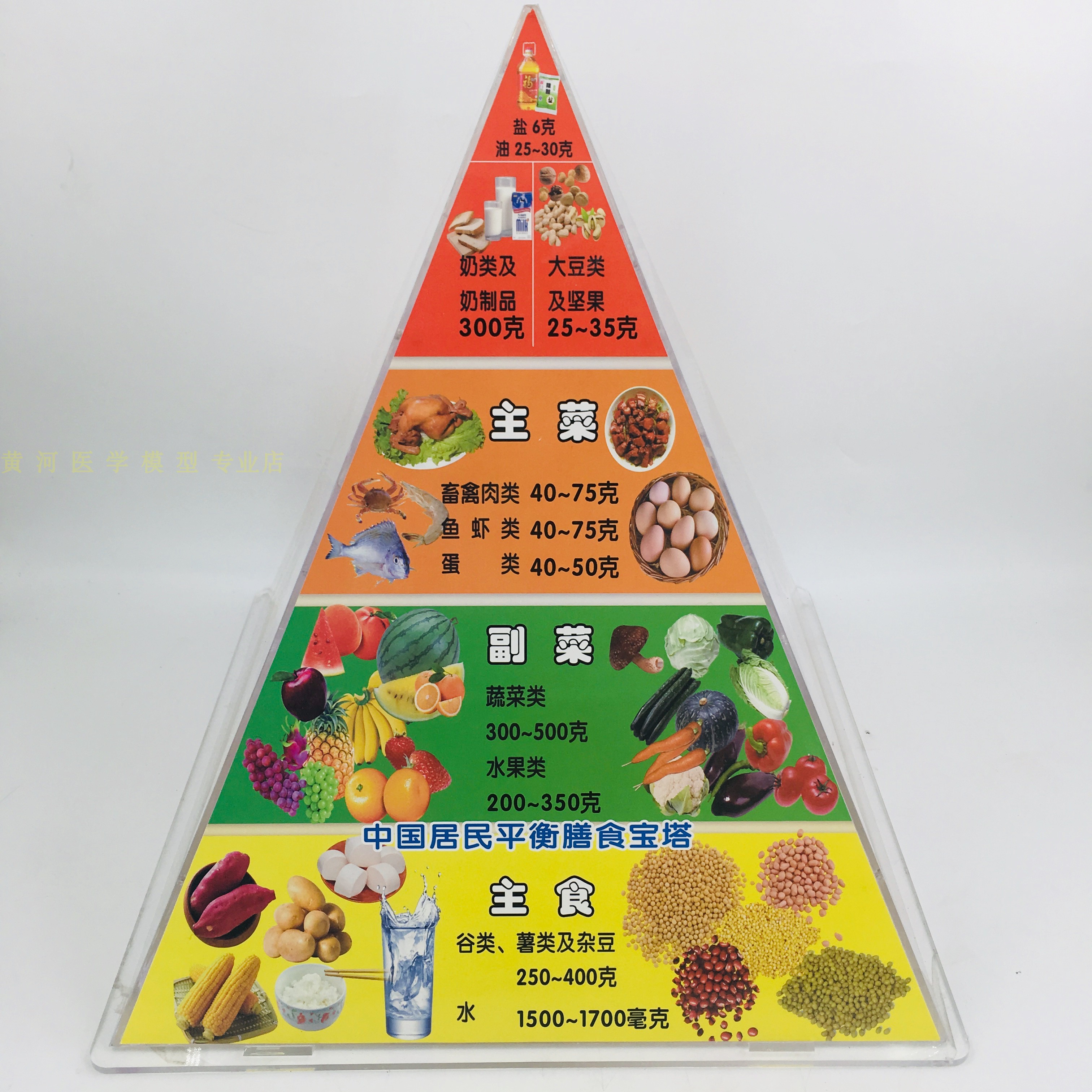 仿真食品 中国居民均衡营养膳食宝塔模型 2016版营养食物模型