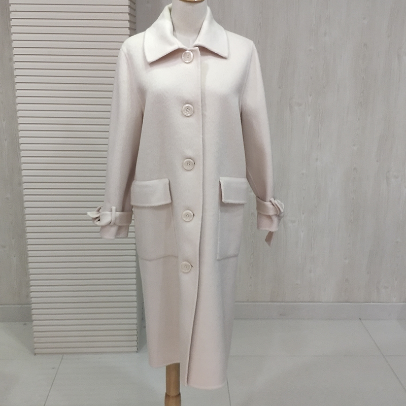 阿尔巴卡2018流行新款双面羊绒大衣舒适韩版高端羊驼毛呢子外套女
