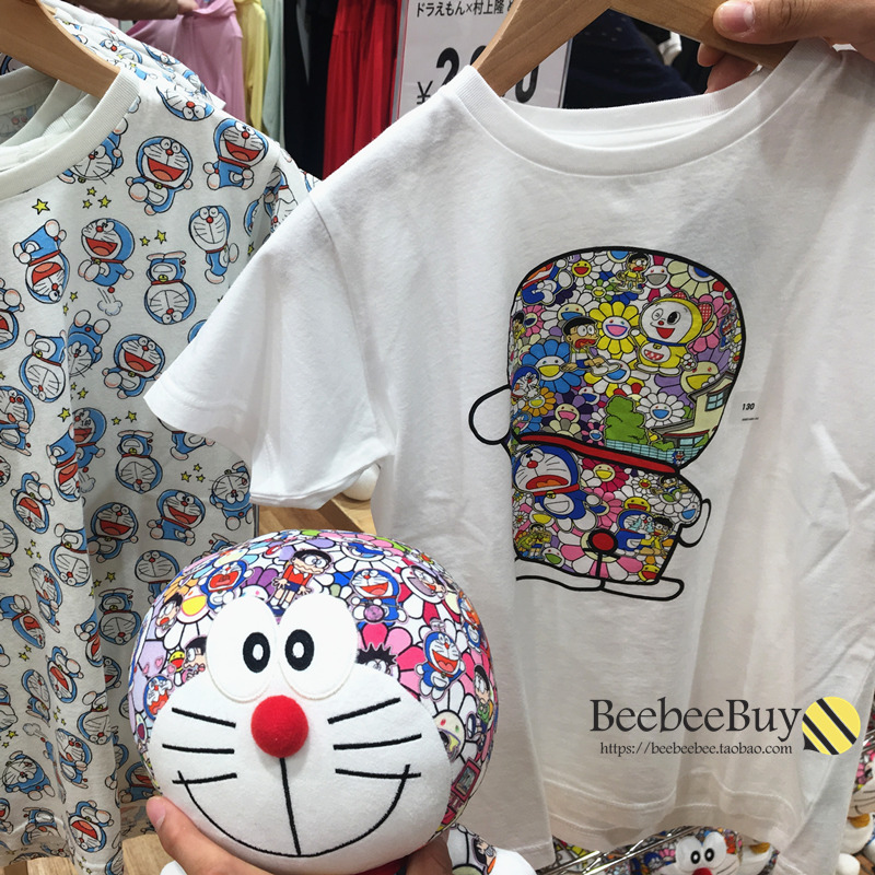 日本村上隆x哆啦A梦合作版18年优衣库机器猫叮当印花T恤女男短袖